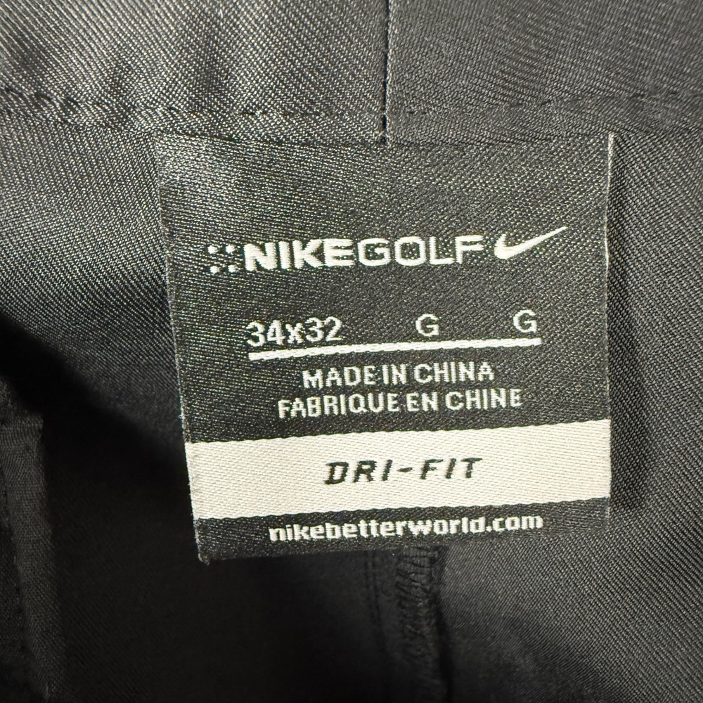 Nike Golf Dri-FIT Flat Front Pants Mens 34x32 Black Chino 597323-012 - Picture 3 of 10
